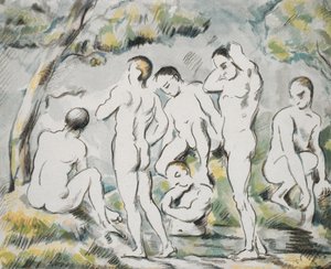 沐浴者，小板，1896-97 作者 保罗·塞尚